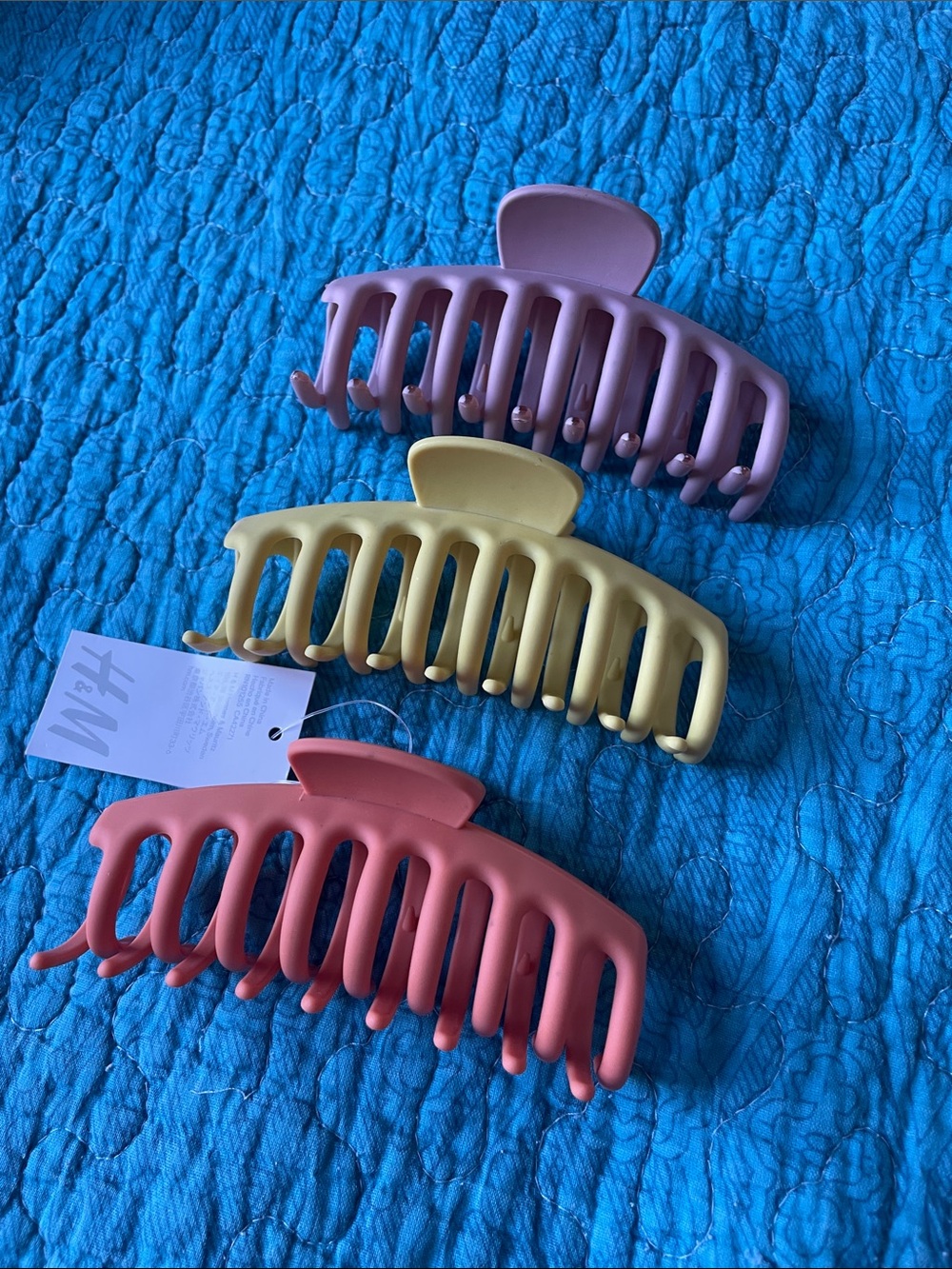 H&M Matte Claw Clip Trio - Coral, Lemon, Lavender